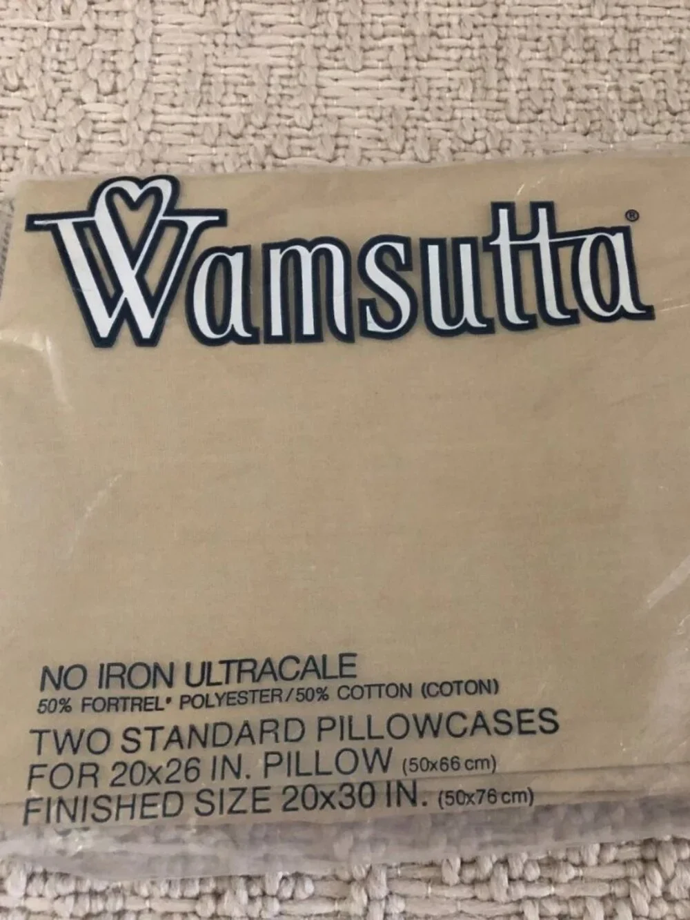 Vintage Wamsutta No Iron Ultracale Standard Pillowcases 2 in Package Made In USA